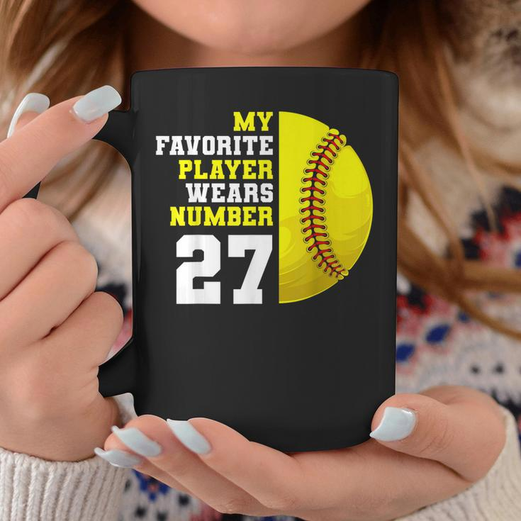 Softball Mom Dad My Favorite Player Wears Number 27 Coffee Mug Unique Gifts