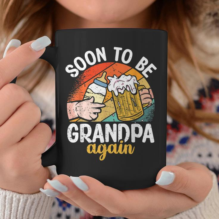 Soon To Be Grandpa Again Vintage Granddad To Be Fathers Day Gift For Mens Coffee Mug Unique Gifts