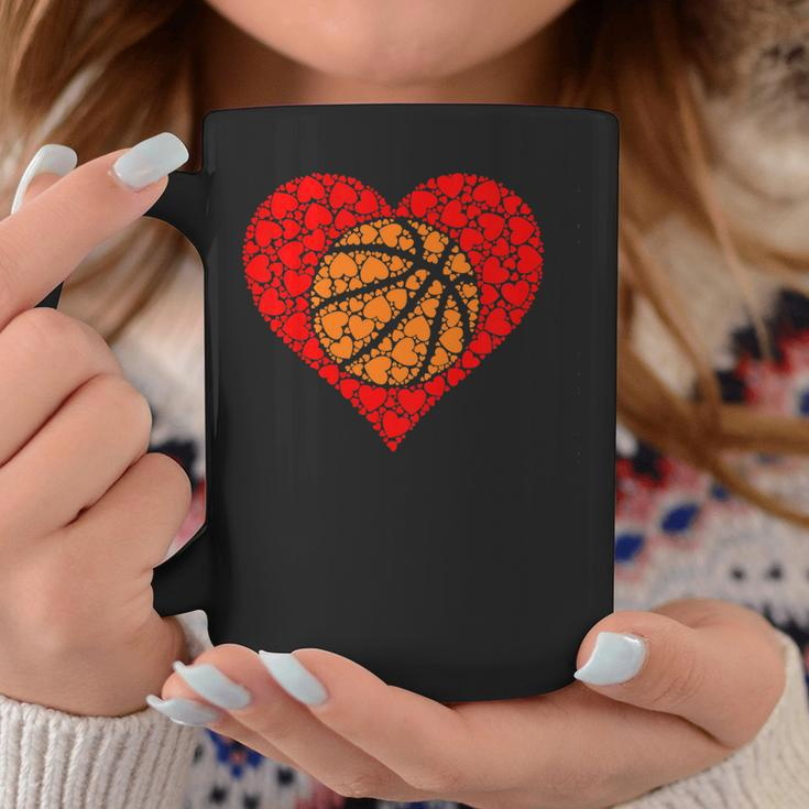 Sports Basketball Ball Red Love Shaped Heart Valentines Day Coffee Mug Unique Gifts