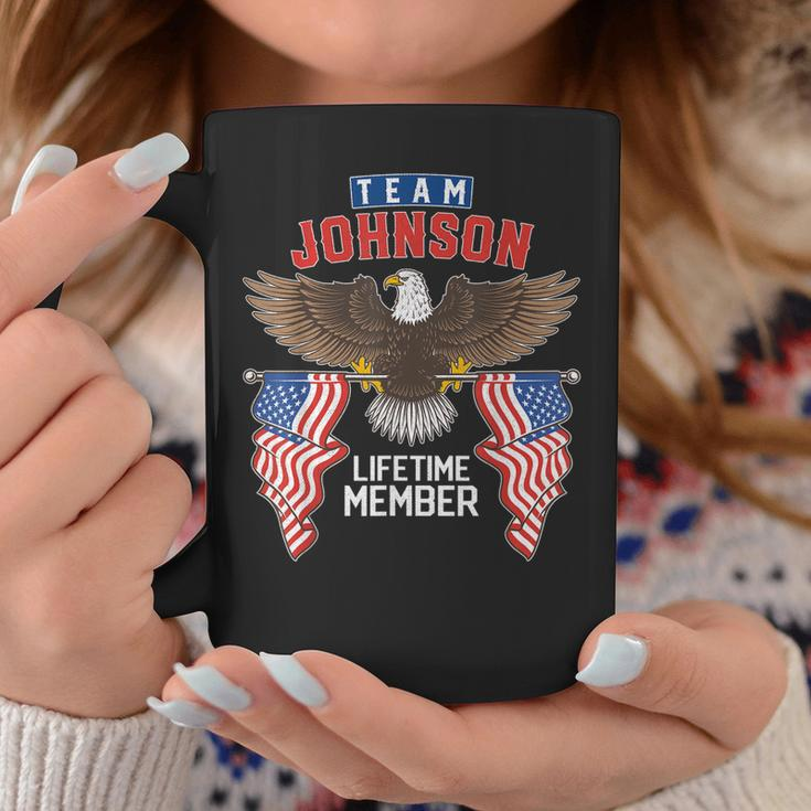 Team Johnson Lifetime Member Us Flag Coffee Mug Funny Gifts