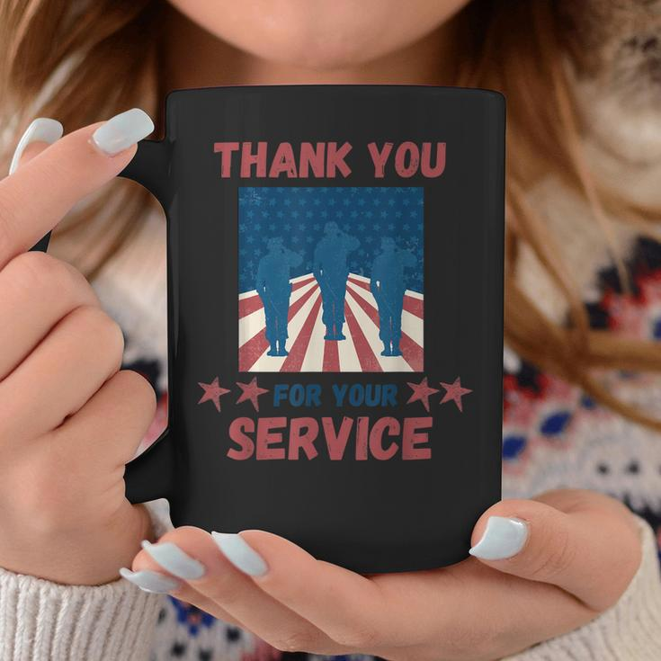 Thank You For Your Service Us Flag Veterans Day Coffee Mug Funny Gifts