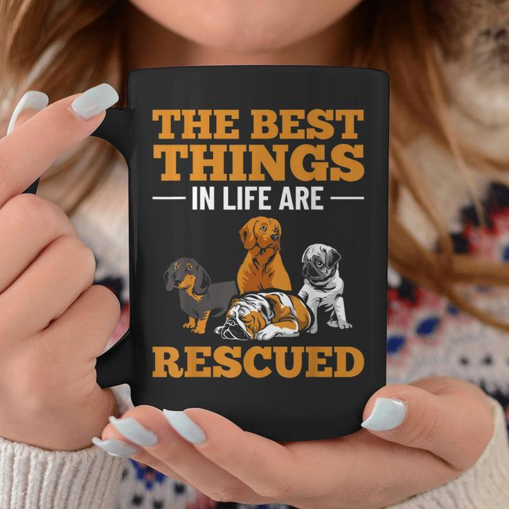 The Best Things In Life Are Rescued Pet Adoption Month Coffee Mug Funny Gifts