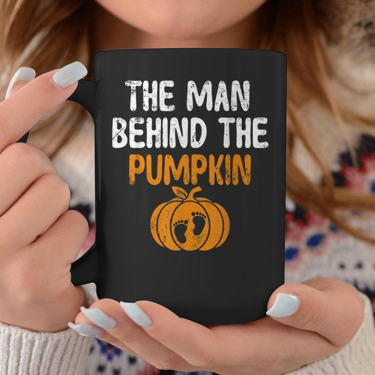 The Man Behind The Pumpkin Pregnancy Halloween New Dad Coffee Mug Unique Gifts