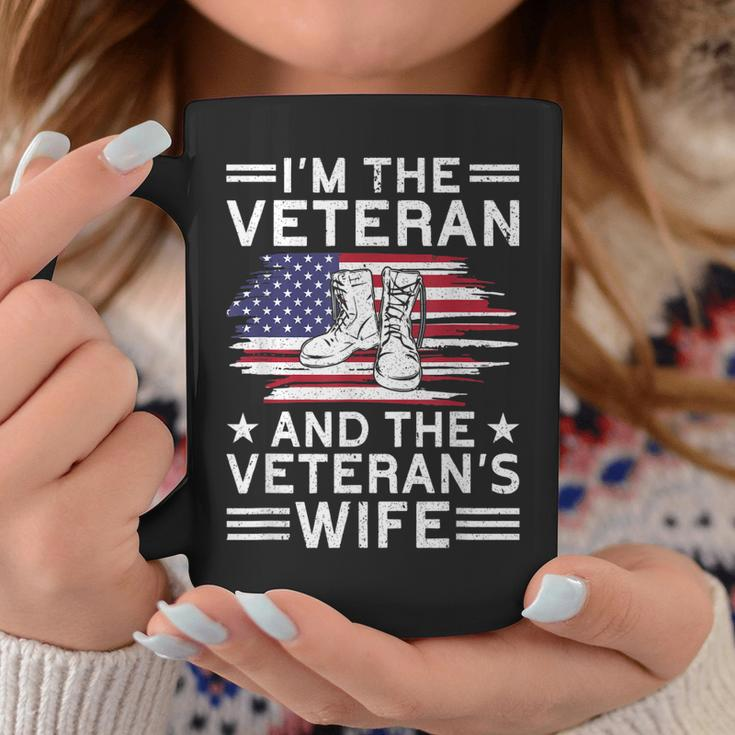 The Veteran & The Veterans Wife Proud American Veteran Wife Coffee Mug Funny Gifts