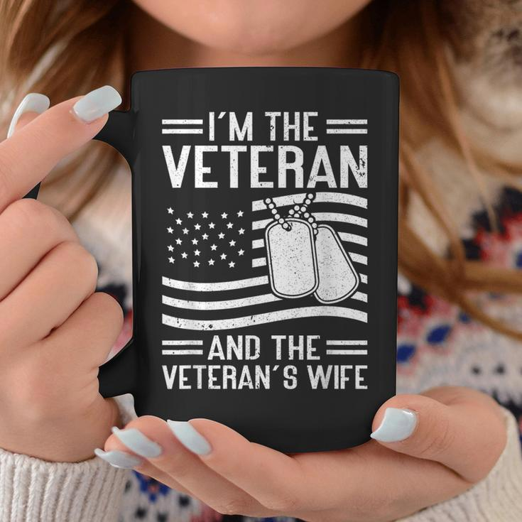 The Veteran & The Veterans Wife Proud American Veteran Wife Coffee Mug Funny Gifts