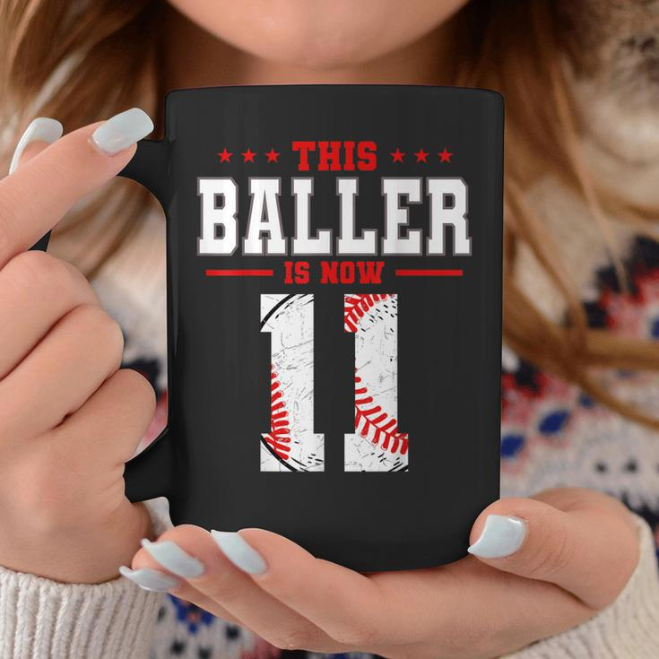 This Baller Is Now 11 Birthday Baseball Theme Bday Party Coffee Mug Unique Gifts