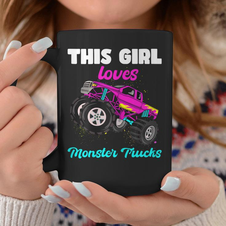 This Girl Loves Monster Trucks Funny Pink Monster Truck Girl Coffee Mug Unique Gifts