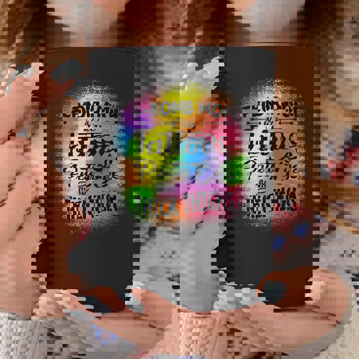 Tie Dye F Bomb Mom With Tattoos Pretty Eyes And Thick Thighs Coffee Mug Unique Gifts