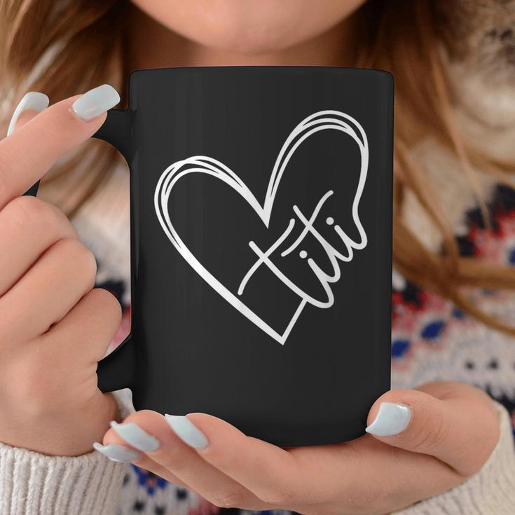 Titi Heart Minimalist Auntie Best Aunt Ever Gift Coffee Mug Funny Gifts
