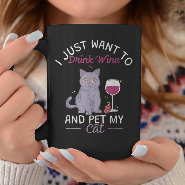Trinke Wein Und Streichle Meine Katze Tassen Lustige Geschenke