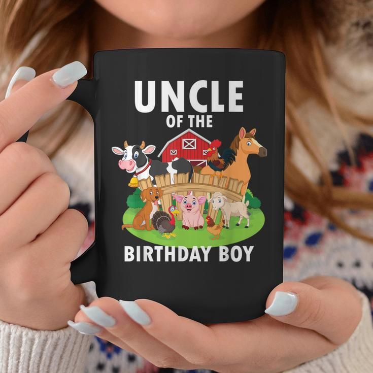 Uncle Of The Birthday Boy Farm Animals Matching Farm Theme Gift For Mens Coffee Mug Unique Gifts