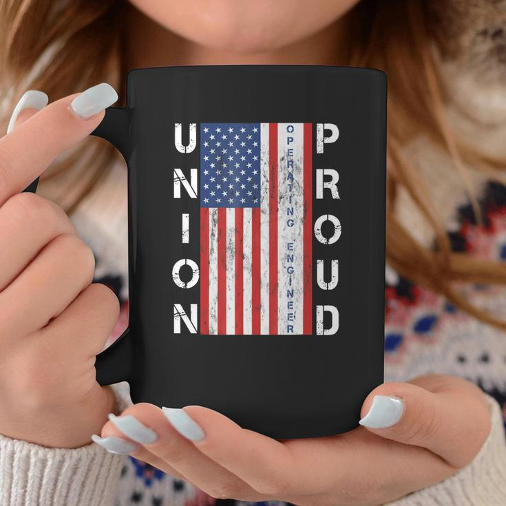 Union Proud American Flag Operating Engineer Coffee Mug Personalized Gifts