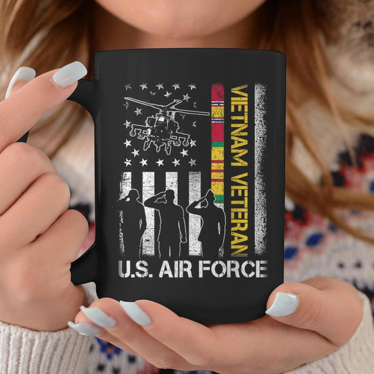 Us Air Force Vietnam Veteran With American Flag Coffee Mug Funny Gifts