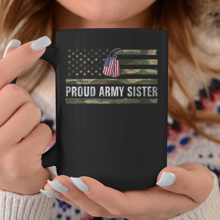 Vintage American Flag Proud Army Sister Veteran Day Gift Coffee Mug Funny Gifts