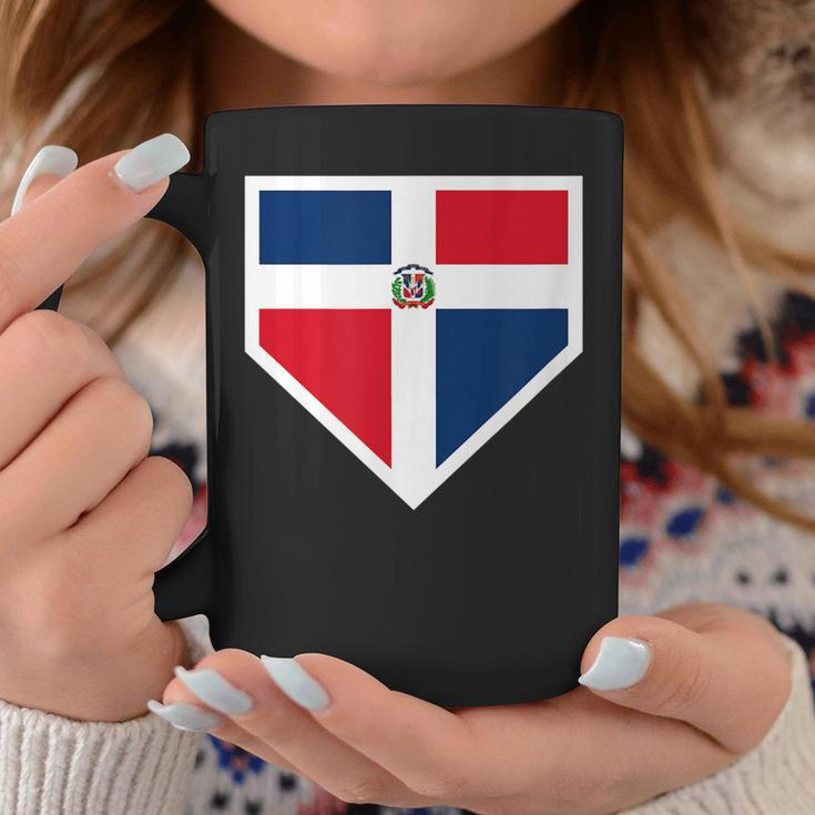 Vintage Baseball Home Plate With Dominican Republic Flag Coffee Mug Funny Gifts