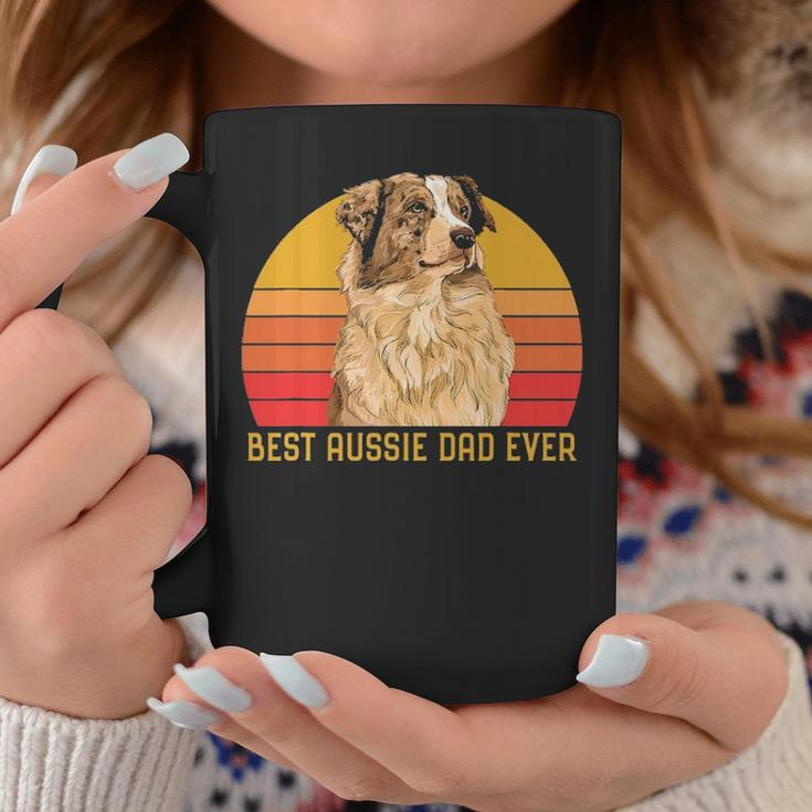 Vintage Best Aussie Dad Ever Papa Australian Shepherd Dog V2 Coffee Mug Funny Gifts