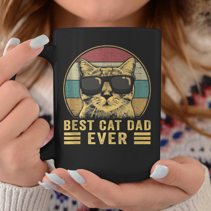 Vintage Best Cat Dad Ever Bump Fit Funny Fathers Day Coffee Mug Funny Gifts