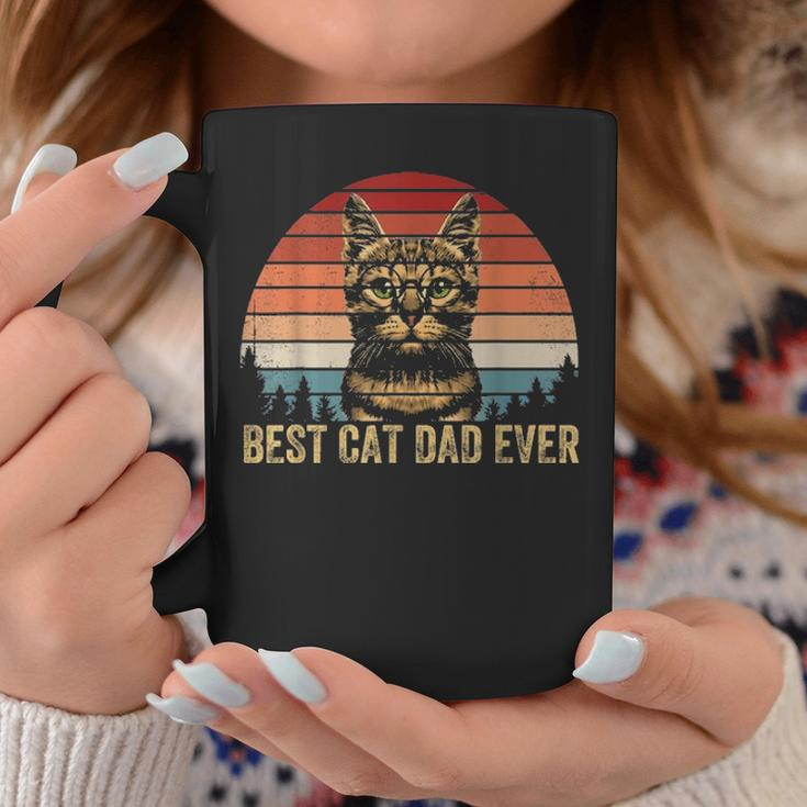 Vintage Best Cat Dad Ever Men Bump Fit Fathers Day Gift Coffee Mug Funny Gifts