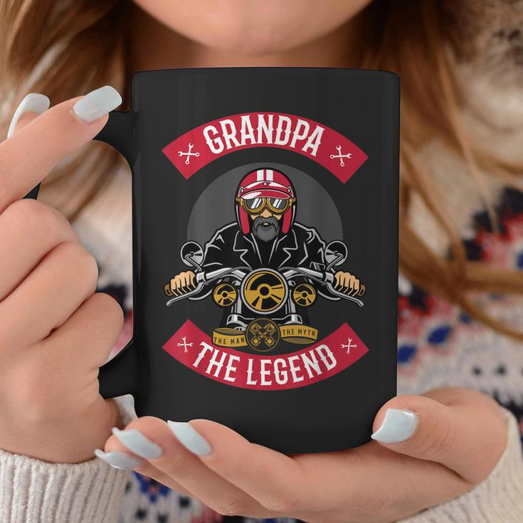 Vintage Biker Grandpa The Man The Myth The Legend Motorcycle Coffee Mug Unique Gifts