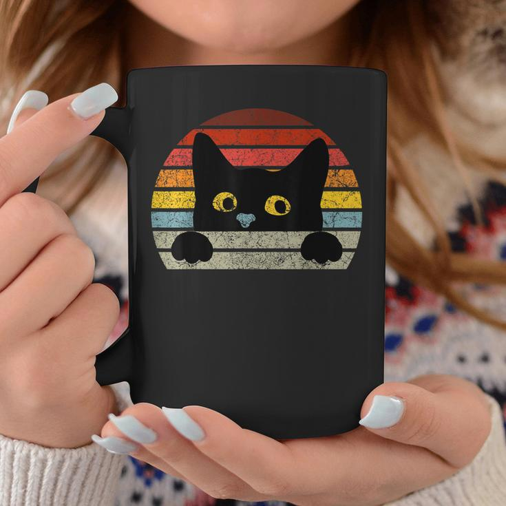 Vintage Black Cat Retro Style For Cat Lover Cat Mom Cat Dad Coffee Mug Funny Gifts