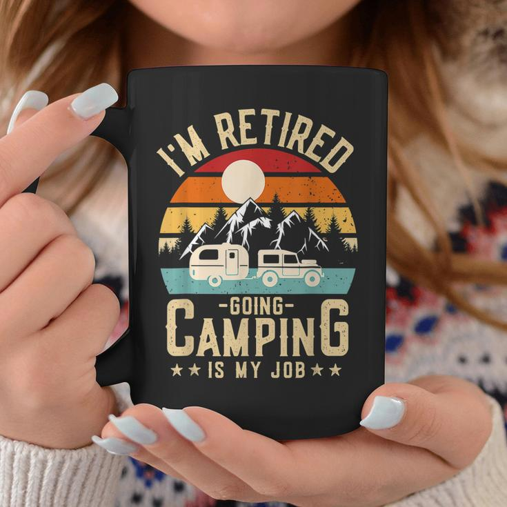 Vintage Caravan Trailer Im Retired Going Camping Is My Job Coffee Mug Unique Gifts