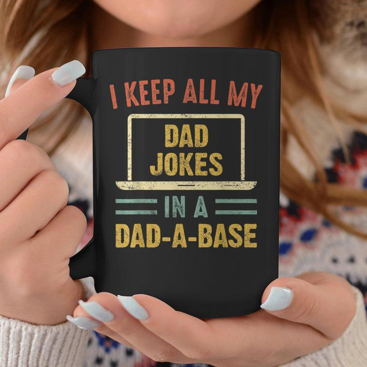 Vintage I Keep All My Dad Jokes In A Dad A Base Fathers Day Coffee Mug Funny Gifts