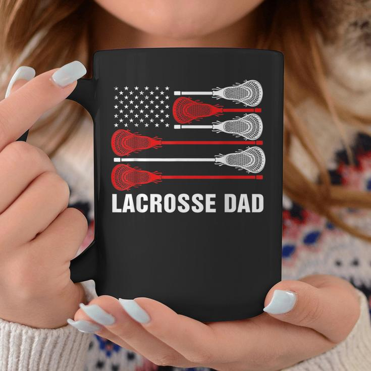 Vintage Lacrosse Dad Lax Dad Usa Flag Patriotic Gift Coffee Mug Funny Gifts