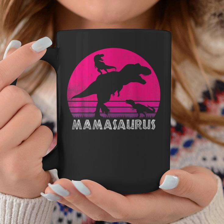 Vintage Retro 2 Kids Mamasaurus Sunset Funny Gift For Mother Coffee Mug Funny Gifts