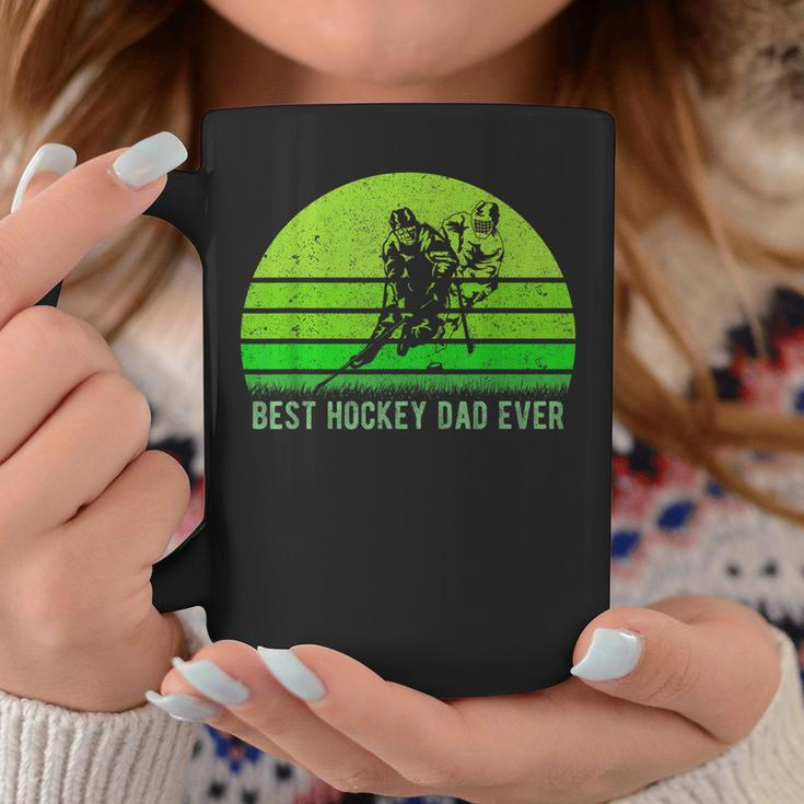 Vintage Retro Best Hockey Dad Ever Funny DadFathers Day Gift For Mens Coffee Mug Unique Gifts
