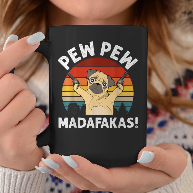 Vintage Retro Pug Pew Pew Madafakas Funny Pug Pew Pew Coffee Mug Funny Gifts