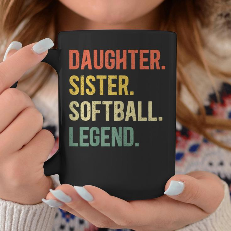 Vintage Tochter & Schwester Softball Legende Retro-Tassen für Mädchen Lustige Geschenke