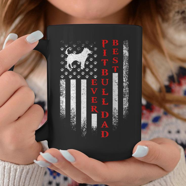 Vintage Usa American Flag Best Pit Bull Pitbull Dog Dad Ever Gift For Mens Coffee Mug Unique Gifts