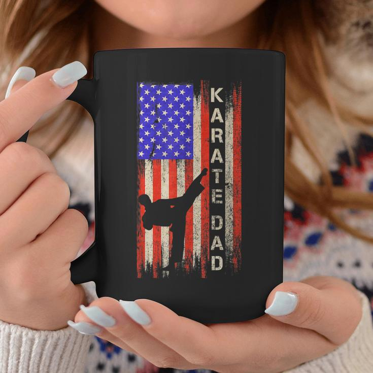 Vintage Usa American Flag Karate Dad Karateka Silhouette Coffee Mug Funny Gifts