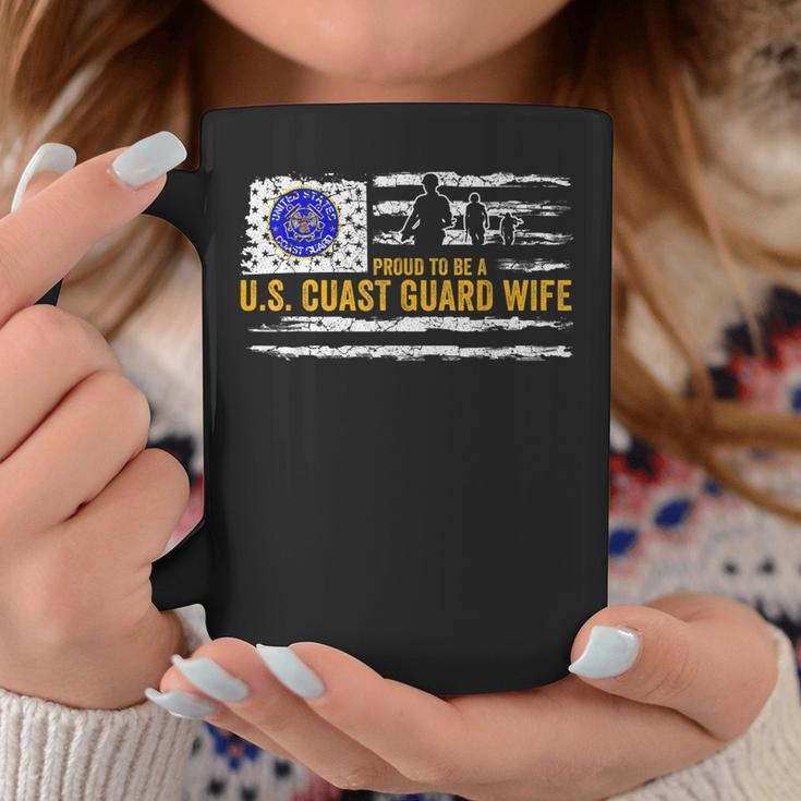 Vintage Usa American Flag Proud To Be A Us Coast Guard Wife Coffee Mug Funny Gifts