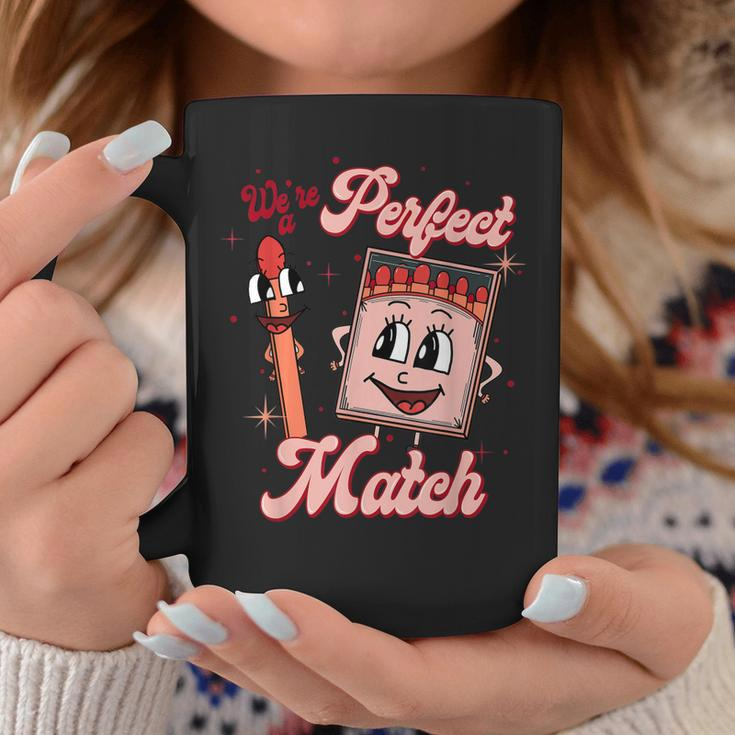 We’Re A Perfect Match Retro Groovy Valentines Day Matching Coffee Mug Funny Gifts