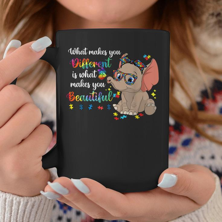 What Makes You Different Autism Awareness Kids Elephant Mom Coffee Mug Unique Gifts