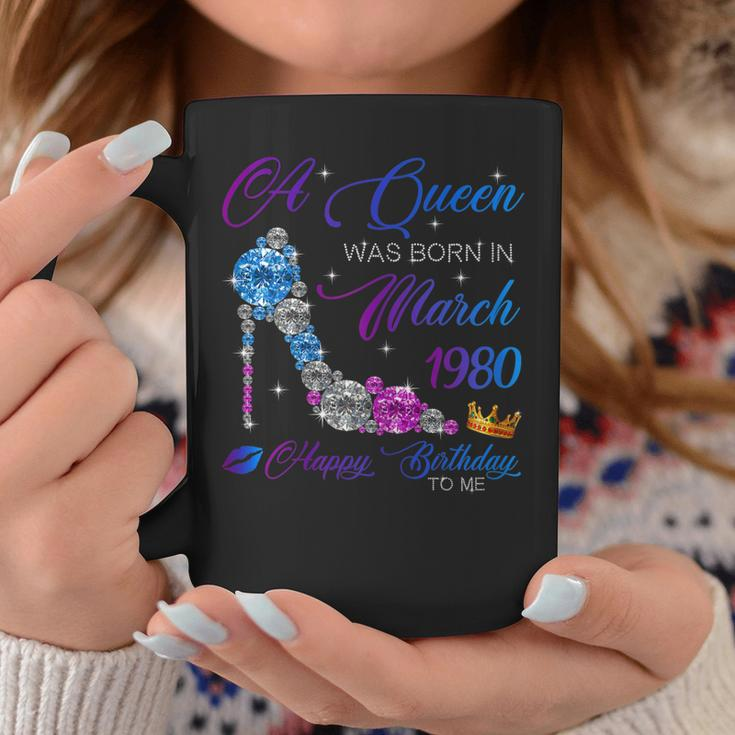 Womens A Queen Was Born In March 1980 40Th Birthday Gifts Coffee Mug Unique Gifts