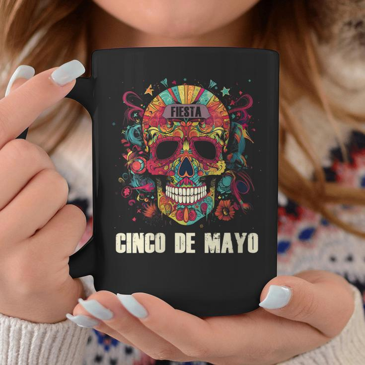 Womens Cinco De Mayo Day Of Dead Sugar Skull Skeleton Floral Skull Coffee Mug Unique Gifts