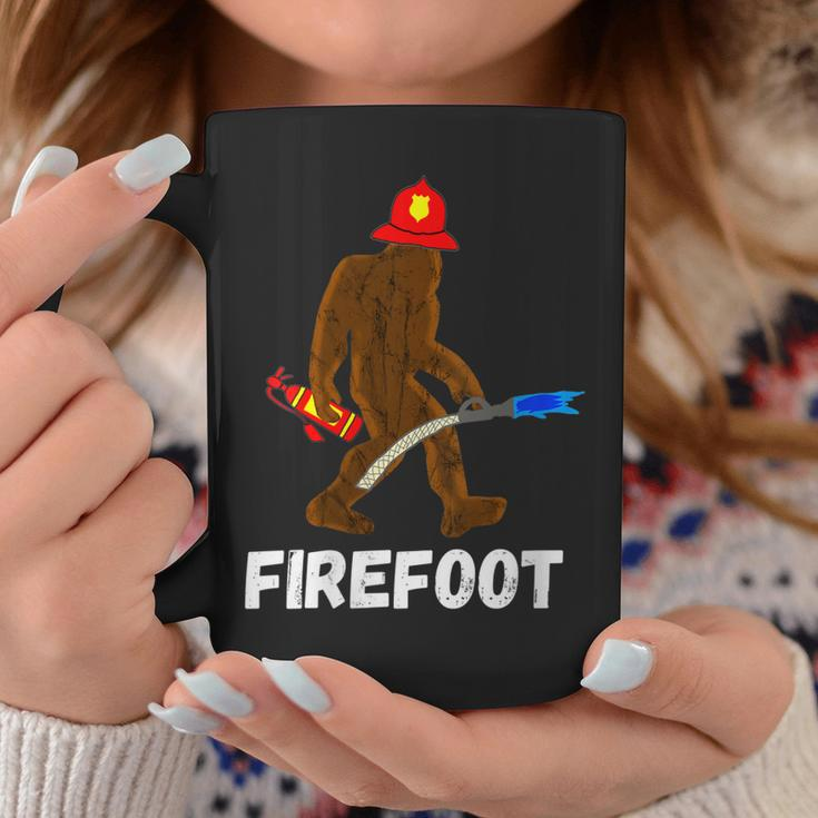 Womens Fire Fighter Bigfoot Fireman Funny Sasquatch Firefighter Coffee Mug Funny Gifts