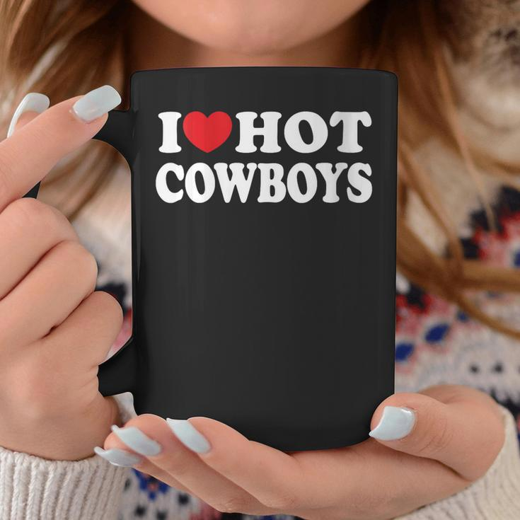 Womens I Love Hot Cowboys Country Western Rodeo I Heart Hot Cowboys Coffee Mug Unique Gifts