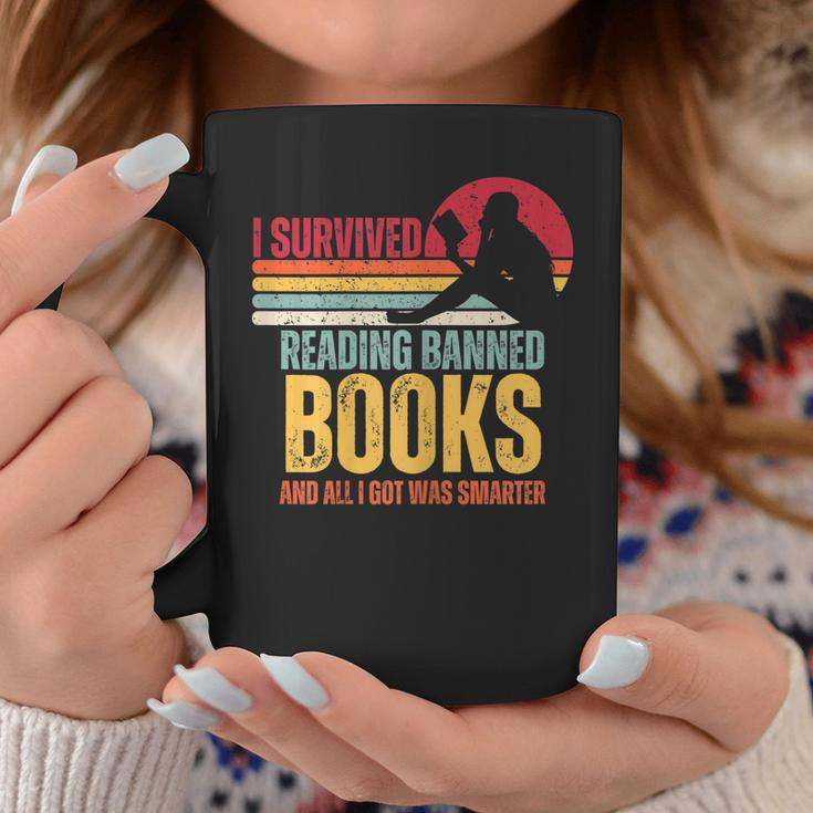 Womens I Survived Reading Banned Books - Banned Books Lovers Coffee Mug Unique Gifts