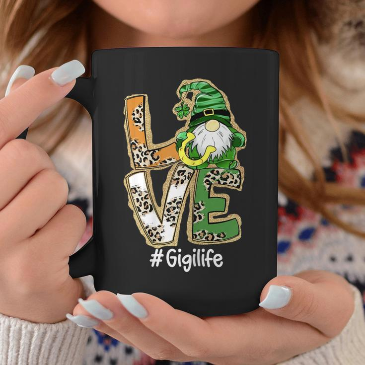 Womens Love Gigi Life Gnome Funny St Patricks Day Lucky Shamrock Coffee Mug Personalized Gifts