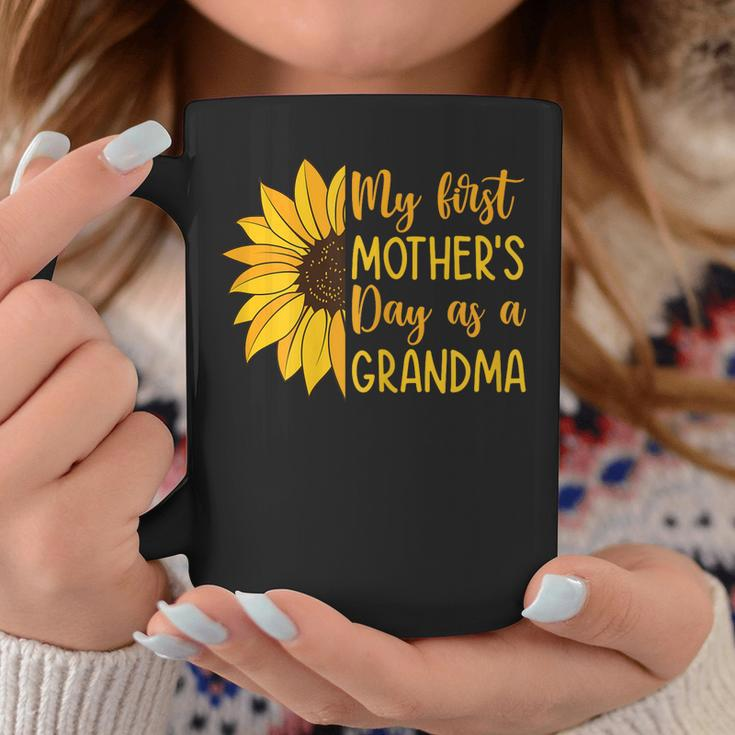 Womens My First Mothers Day As A Grandma Sunflower Mothers Day Coffee Mug Unique Gifts