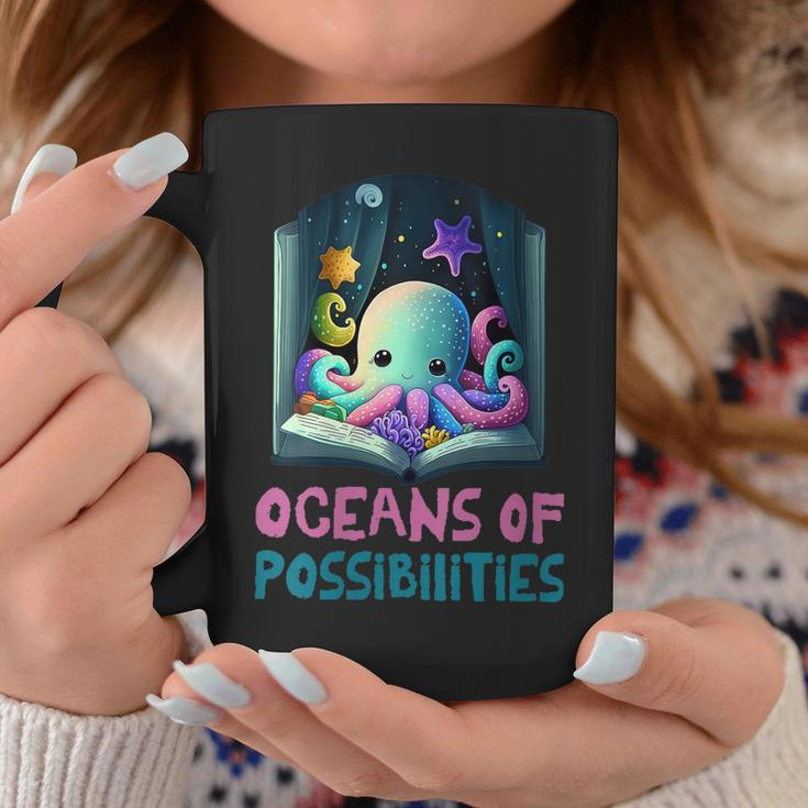 Womens Oceans Of Possibilities Summer Reading 2023 Kawaii Octopus Coffee Mug Unique Gifts