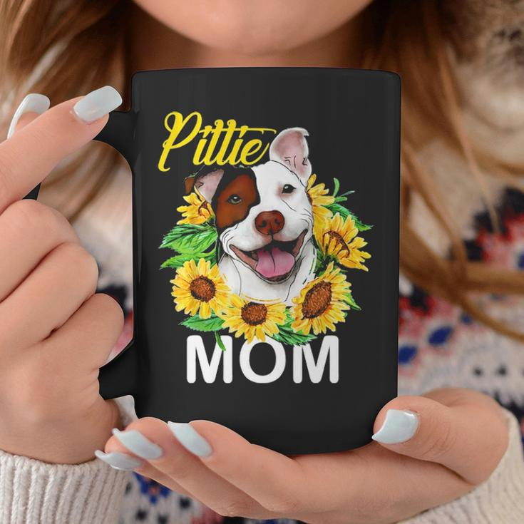 Womens Pitbull Pittie Mom Sunflower Mothers Day Gift Coffee Mug Funny Gifts