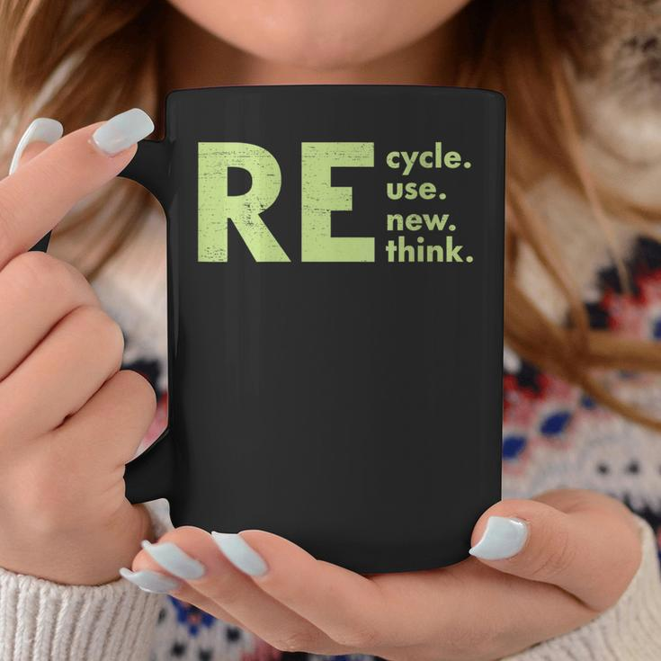 Womens Recycle Reuse Renew Rethink Crisis Environmental Activism Coffee Mug Unique Gifts