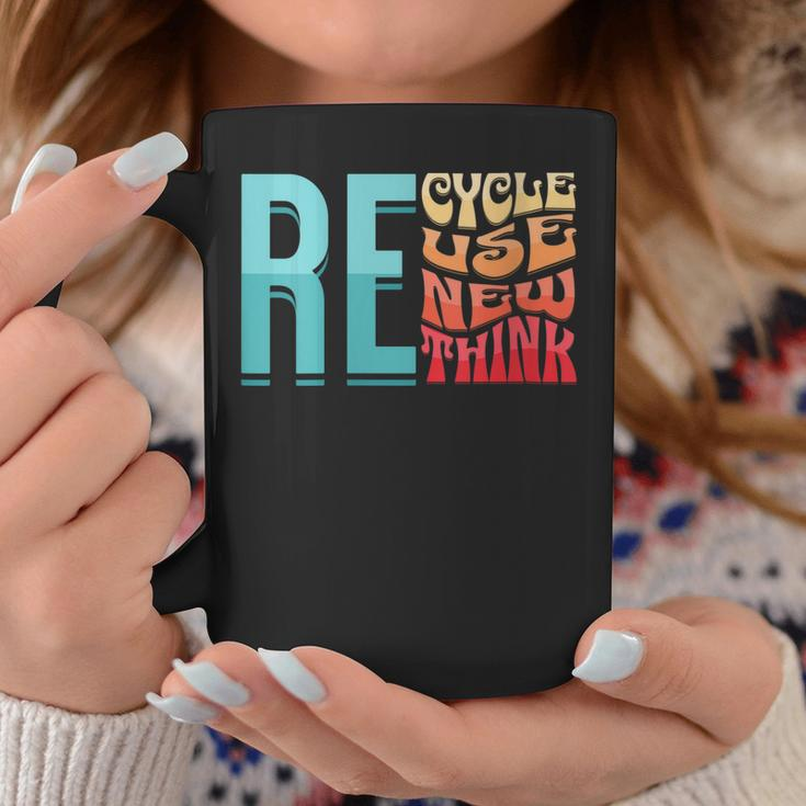 Womens Recycle Reuse Renew Rethink Vintage Environmental Activism Coffee Mug Unique Gifts