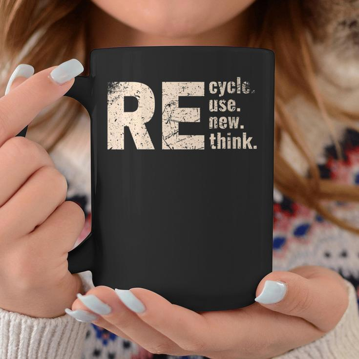 Womens Recycles Reuse Renew Rethink Crisis Environmental Activism Coffee Mug Unique Gifts
