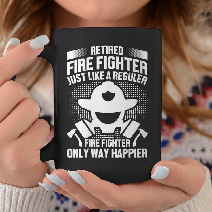 Womens Retired Fire Fighter Like Regular Fire Fighter Only Happier Coffee Mug Funny Gifts