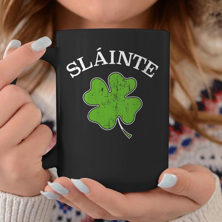 Womens Slainte With Green Shamrock Clover For St Patricks Day Coffee Mug Unique Gifts